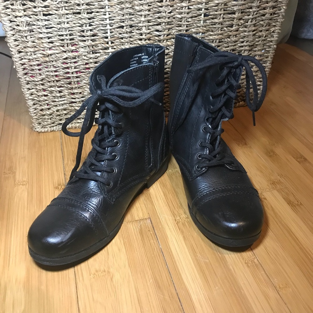 Steve Madden JTroopa Black Military Boots